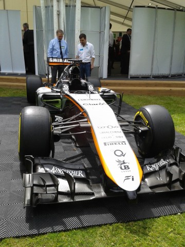 High performance cars on display during the Force India event